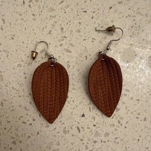 Brown Leaf Earrings